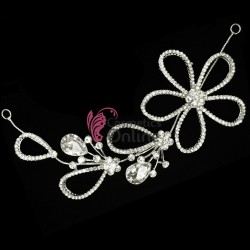 Tiara Ti040EE Argintiu pentru mirese cu cristale Argintii + 2 Agrafe